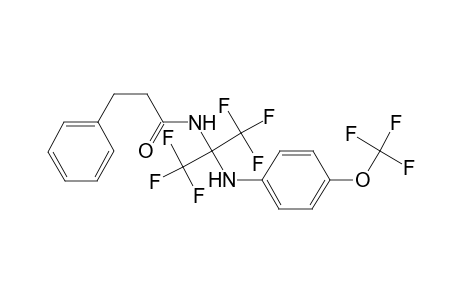 3-Phenyl-N-[2,2,2-trifluoro-1-[4-(trifluoromethoxy)anilino]-1-(trifluoromethyl)ethyl]propanamide