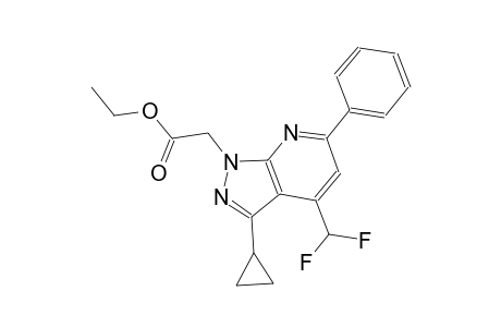 1H-pyrazolo[3,4-b]pyridine-1-acetic acid, 3-cyclopropyl-4-(difluoromethyl)-6-phenyl-, ethyl ester