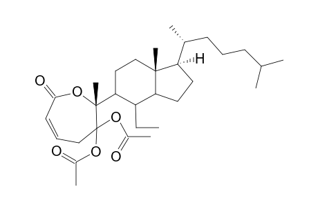 A-Homo-1-oxa-5,6-secocholest-3-en-2-one, 6,6-bis(acetyloxy)-, (10.alpha.)-