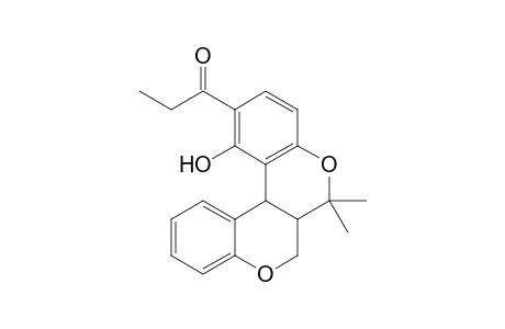 1-(1-Hydroxy-6,6-dimethyl-6a,12b-dihydro-6H,7H-5,8-dioxabenzo[c]phenanthrene-2-yl)propane-1-one