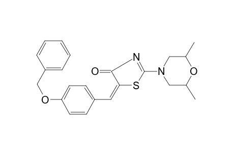 (5E)-2-(2,6-dimethyl-4-morpholinyl)-5-[(4-phenylmethoxyphenyl)methylidene]-4-thiazolone