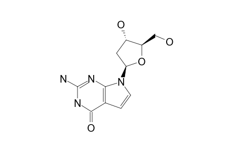 2-amino-7-[(2R,4S,5R)-4-hydroxy-5-methylol-tetrahydrofuran-2-yl]-1H-pyrrolo[3,2-e]pyrimidin-4-one