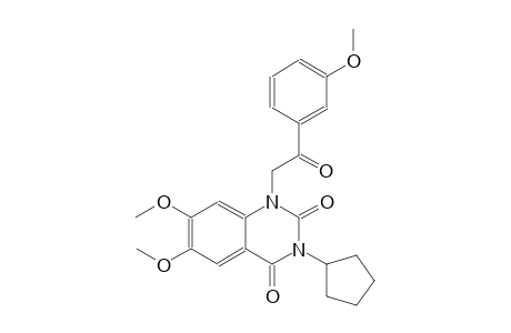 3-cyclopentyl-6,7-dimethoxy-1-[2-(3-methoxyphenyl)-2-oxoethyl]-2,4(1H,3H)-quinazolinedione