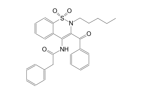 N-(3-benzoyl-1,1-dioxido-2-pentyl-2H-1,2-benzothiazin-4-yl)-2-phenylacetamide