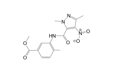 methyl 3-{[(1,3-dimethyl-4-nitro-1H-pyrazol-5-yl)carbonyl]amino}-4-methylbenzoate