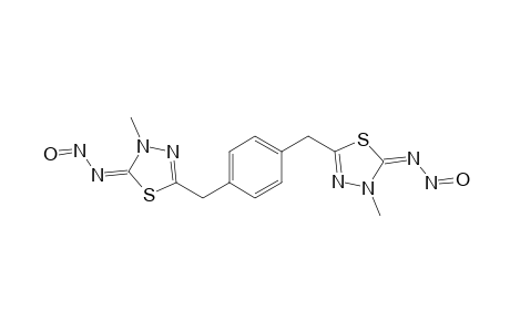 5,5'-(p-Xylene)-bis[3'-methyl-N'-nitroso-1',.3',4'-thiadiazole-2'(3H)-imine]