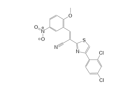 (2E)-2-[4-(2,4-dichlorophenyl)-1,3-thiazol-2-yl]-3-(2-methoxy-5-nitrophenyl)-2-propenenitrile