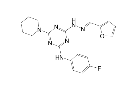 4-N-(4-fluorophenyl)-2-N-[(E)-furan-2-ylmethylideneamino]-6-piperidin-1-yl-1,3,5-triazine-2,4-diamine