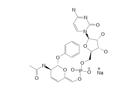(Z)-SODIUM-[PHENYL-(6R,S)-2-ACETAMIDO-2,3,5-TRIDEOXY-6-PHOSPHORYL-BETA-D-GLYCERO-HEX-3,5-DIENOPYRANOSIDE-6-YL]-(CYTIDINE-5'-YL)-PHOSPHATE