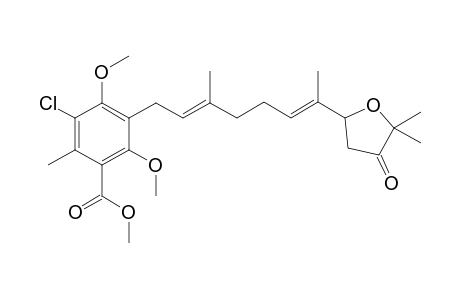 3-Chloro-5-[(2E,6E)-7-(5,5-dimethyl-4-oxo-tetrahydro-furan-2-yl)-3-methyl-octa-2,6-dienyl]-4,6-dimethoxy-2-methyl-benzoic acid methyl ester
