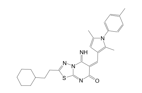 (6E)-2-(2-cyclohexylethyl)-6-{[2,5-dimethyl-1-(4-methylphenyl)-1H-pyrrol-3-yl]methylene}-5-imino-5,6-dihydro-7H-[1,3,4]thiadiazolo[3,2-a]pyrimidin-7-one