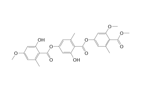 Benzoic acid, 2-hydroxy-4-[(2-hydroxy-4-methoxy-6-methylbenzoyl)oxy]-6-methyl-, 3-methoxy-4-(methoxycarbonyl)-5-methylphenyl ester