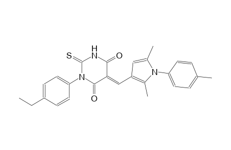 (5E)-5-{[2,5-dimethyl-1-(4-methylphenyl)-1H-pyrrol-3-yl]methylene}-1-(4-ethylphenyl)-2-thioxodihydro-4,6(1H,5H)-pyrimidinedione