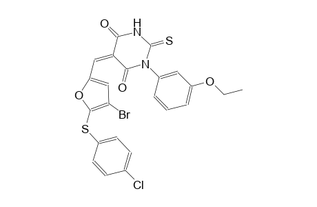 (5Z)-5-({4-bromo-5-[(4-chlorophenyl)sulfanyl]-2-furyl}methylene)-1-(3-ethoxyphenyl)-2-thioxodihydro-4,6(1H,5H)-pyrimidinedione