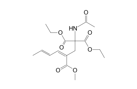 Diethyl 2-(acetamido)-2-[2'-(methoxycarbonyl)-2',4'-hexadienyl]malonate