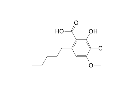 Benzoic acid, 3-chloro-2-hydroxy-4-methoxy-6-pentyl-