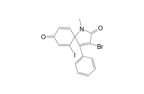 3-Bromo-6-iodo-1-methyl-4-phenyl-1-azaspiro[4.5]deca-3,6,9-triene-2,8-dione