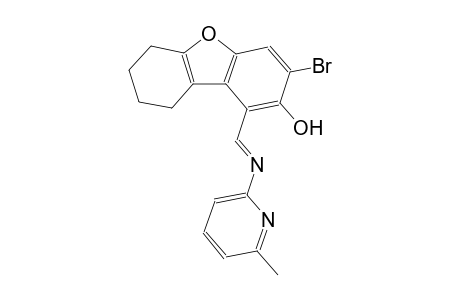 3-bromo-1-{(E)-[(6-methyl-2-pyridinyl)imino]methyl}-6,7,8,9-tetrahydrodibenzo[b,d]furan-2-ol