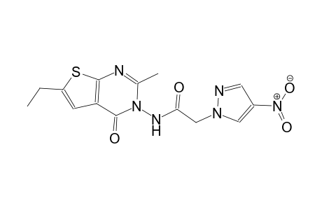N-(6-ethyl-2-methyl-4-oxothieno[2,3-d]pyrimidin-3(4H)-yl)-2-(4-nitro-1H-pyrazol-1-yl)acetamide