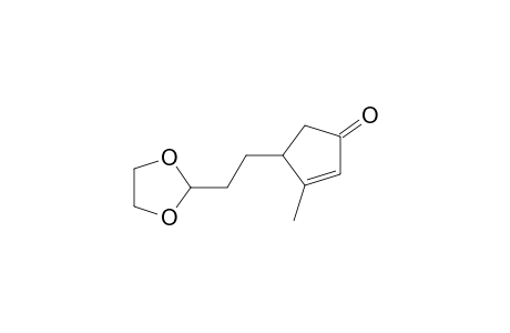 2-Cyclopenten-1-one, 4-[2-(1,3-dioxolan-2-yl)ethyl]-3-methyl-, (.+-.)-