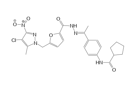 N-[4-((1E)-N-{5-[(4-chloro-5-methyl-3-nitro-1H-pyrazol-1-yl)methyl]-2-furoyl}ethanehydrazonoyl)phenyl]cyclopentanecarboxamide