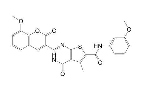 thieno[2,3-d]pyrimidine-6-carboxamide, 3,4-dihydro-2-(8-methoxy-2-oxo-2H-1-benzopyran-3-yl)-N-(3-methoxyphenyl)-5-methyl-4-oxo-