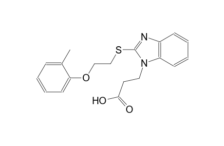 3-(2-{[2-(2-methylphenoxy)ethyl]sulfanyl}-1H-benzimidazol-1-yl)propanoic acid