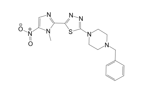 2-(4-Benzylpiperazin-1-yl)-5-(1-methyl-5-nitro-1H-imidazol-2-yl)-1,3,4-thiadiazole