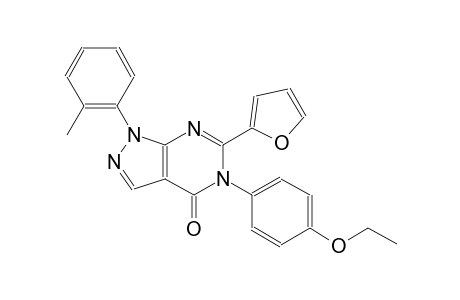 4H-pyrazolo[3,4-d]pyrimidin-4-one, 5-(4-ethoxyphenyl)-6-(2-furanyl)-1,5-dihydro-1-(2-methylphenyl)-