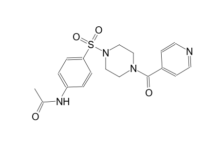 acetamide, N-[4-[[4-(4-pyridinylcarbonyl)-1-piperazinyl]sulfonyl]phenyl]-