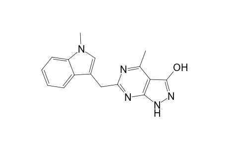 6-[(N-Methylindolyl)methyl]-4-methyl-3-hydroxypyrazolo[2,3-d]pyrimidine