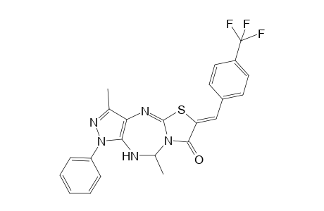 (Z)-5,9-Dimethyl-7-phenyl-2-(4-trifluromethylbenzyliden)-5,6-dihydropyrazolo[3,4-f]thiazolo[2,3-b][1,3,5]tri-azepin-3-one