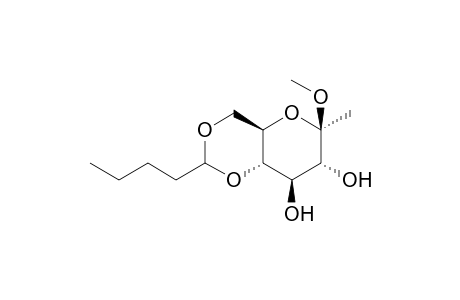 Methyl - 4,6-O-pentylidene-D-(.beta.-methoxy)glucopyranoside