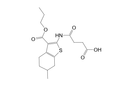 4-{[6-methyl-3-(propoxycarbonyl)-4,5,6,7-tetrahydro-1-benzothien-2-yl]amino}-4-oxobutanoic acid