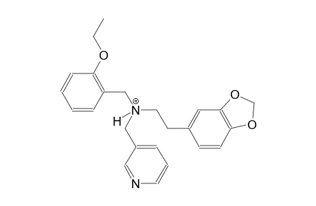 2-(1,3-benzodioxol-5-yl)-N-(2-ethoxybenzyl)-N-(3-pyridinylmethyl)ethanaminium