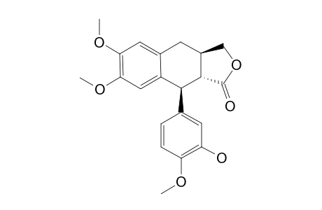 (+/-)-(3A-R,9-S,9A-R)-9-(3-HYDROXY-4-METHOXYPHENYL)-6,7-DIMETHOXY-3A,4,9,9A-TETRAHYDRONAPHTHO-[2.3-C]-FURAN-1-(3-H)-ONE