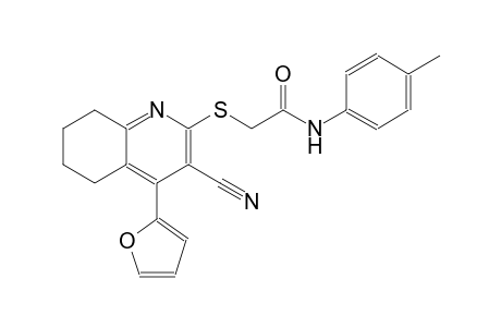 acetamide, 2-[[3-cyano-4-(2-furanyl)-5,6,7,8-tetrahydro-2-quinolinyl]thio]-N-(4-methylphenyl)-