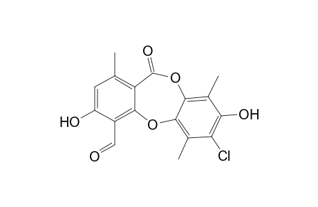 11H-Dibenzo[b,e][1,4]dioxepin-4-carboxaldehyde, 7-chloro-3,8-dihydroxy-1,6,9-trimethyl-11-oxo-