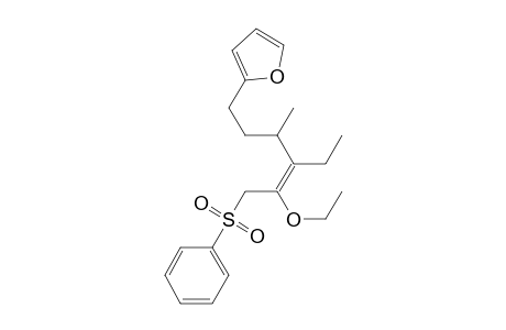 2-[5-Ethoxy-4-ethyl-3-methyl-6-(phenylsulfonyl)-4(E)-hexenyl]furan