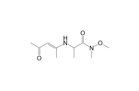 N-methoxy-N-methyl-2-(1-methyl-3-oxo-1-butenylamino)propionamide