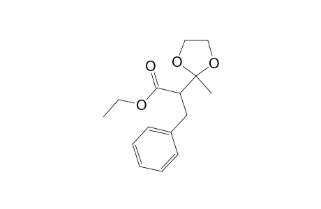 Ethyl 2-(2'-Methyl-1',3'-dioxolan-2'-yl)-3-phenylpropanoate