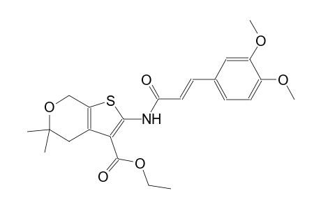 ethyl 2-{[(2E)-3-(3,4-dimethoxyphenyl)-2-propenoyl]amino}-5,5-dimethyl-4,7-dihydro-5H-thieno[2,3-c]pyran-3-carboxylate