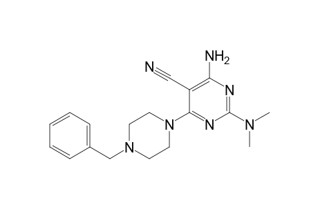 6-Amino-5-cyano-2-(dimethylamino)-4-(4'-benzylpiperazino)pyrimidine