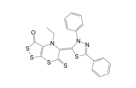 (E)-4-ETHYL-3-OXO-5-(3,5-DIPHENYL-[1,3,4]-THIADIAZOL-2-YLIDENYL)-[1,2]-DITHIOLO-[3,4-B]-[1,4]-THIAZINE-6-THIONE