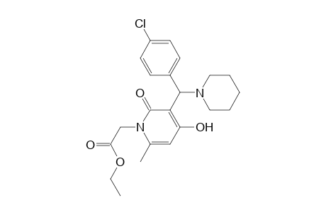 1(2H)-Pyridineacetic acid, 3-[(4-chlorophenyl)-1-piperidinylmethyl]-4-hydroxy-6-methyl-2-oxo-, ethyl ester