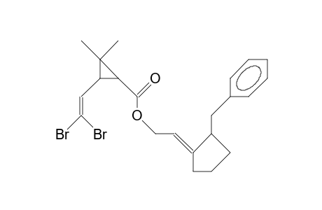 2-(2,2-Dibromo-vinyl)-3,3-dimethyl-cyclopropanoic acid, 2-(2-benzyl-cyclopentylidene)-ethyl ester
