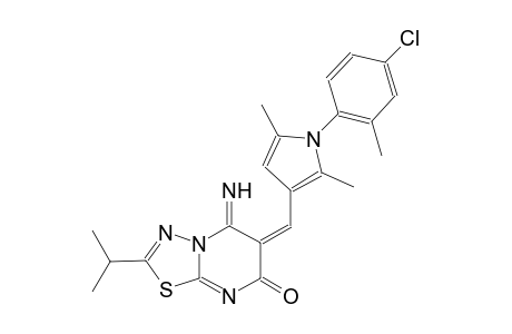 (6E)-6-{[1-(4-chloro-2-methylphenyl)-2,5-dimethyl-1H-pyrrol-3-yl]methylene}-5-imino-2-isopropyl-5,6-dihydro-7H-[1,3,4]thiadiazolo[3,2-a]pyrimidin-7-one