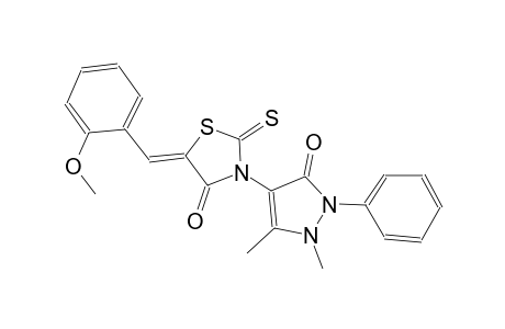 (5Z)-3-(1,5-dimethyl-3-oxo-2-phenyl-2,3-dihydro-1H-pyrazol-4-yl)-5-(2-methoxybenzylidene)-2-thioxo-1,3-thiazolidin-4-one