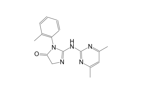 4H-imidazol-4-one, 2-[(4,6-dimethyl-2-pyrimidinyl)amino]-3,5-dihydro-3-(2-methylphenyl)-