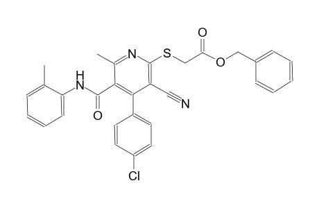 acetic acid, [[4-(4-chlorophenyl)-3-cyano-6-methyl-5-[[(2-methylphenyl)amino]carbonyl]-2-pyridinyl]thio]-, phenylmethyl ester